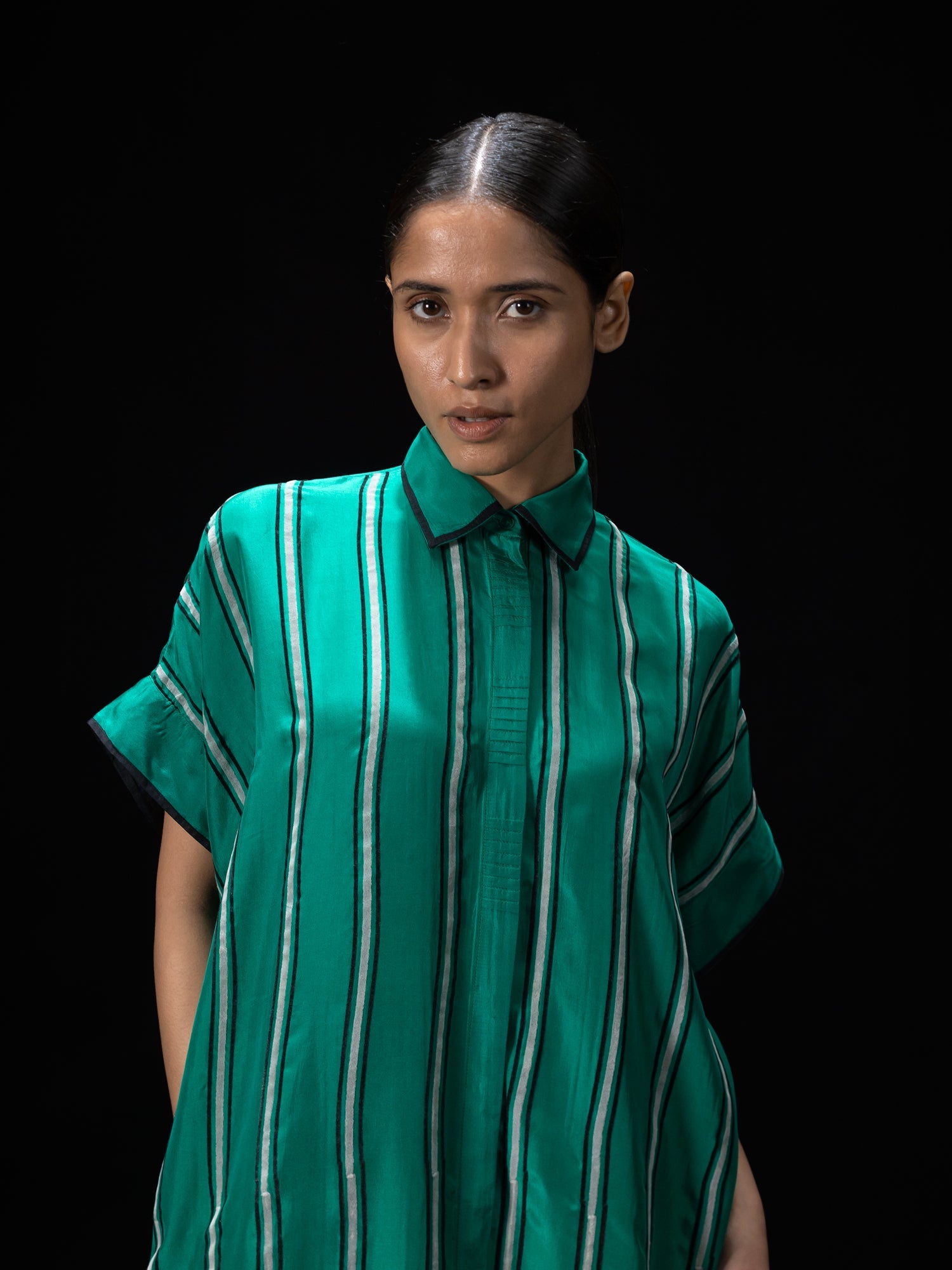 Arc Green Shirt Dress - CiceroniDressesShades of India