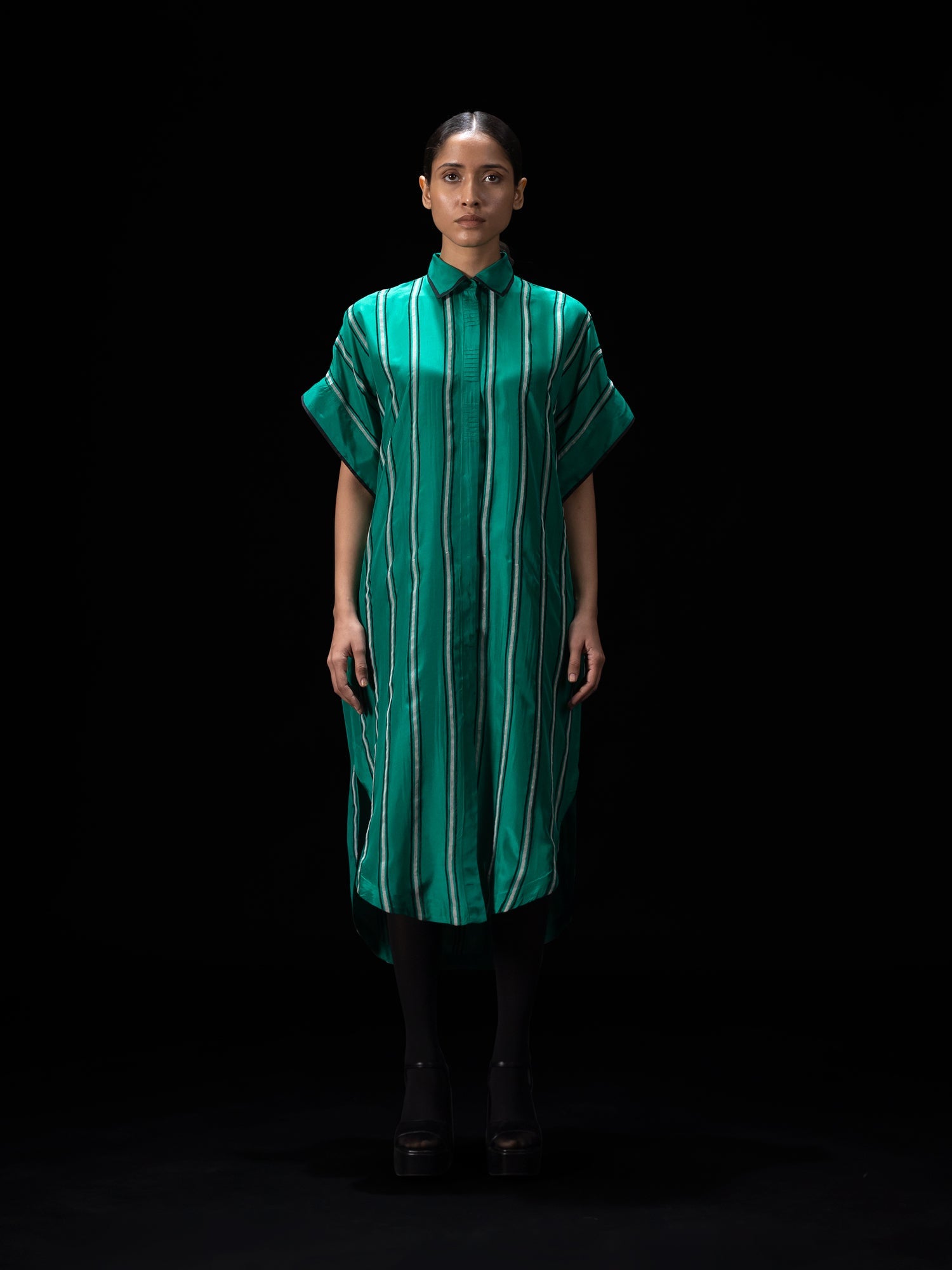 Arc Green Shirt Dress - CiceroniDressesShades of India