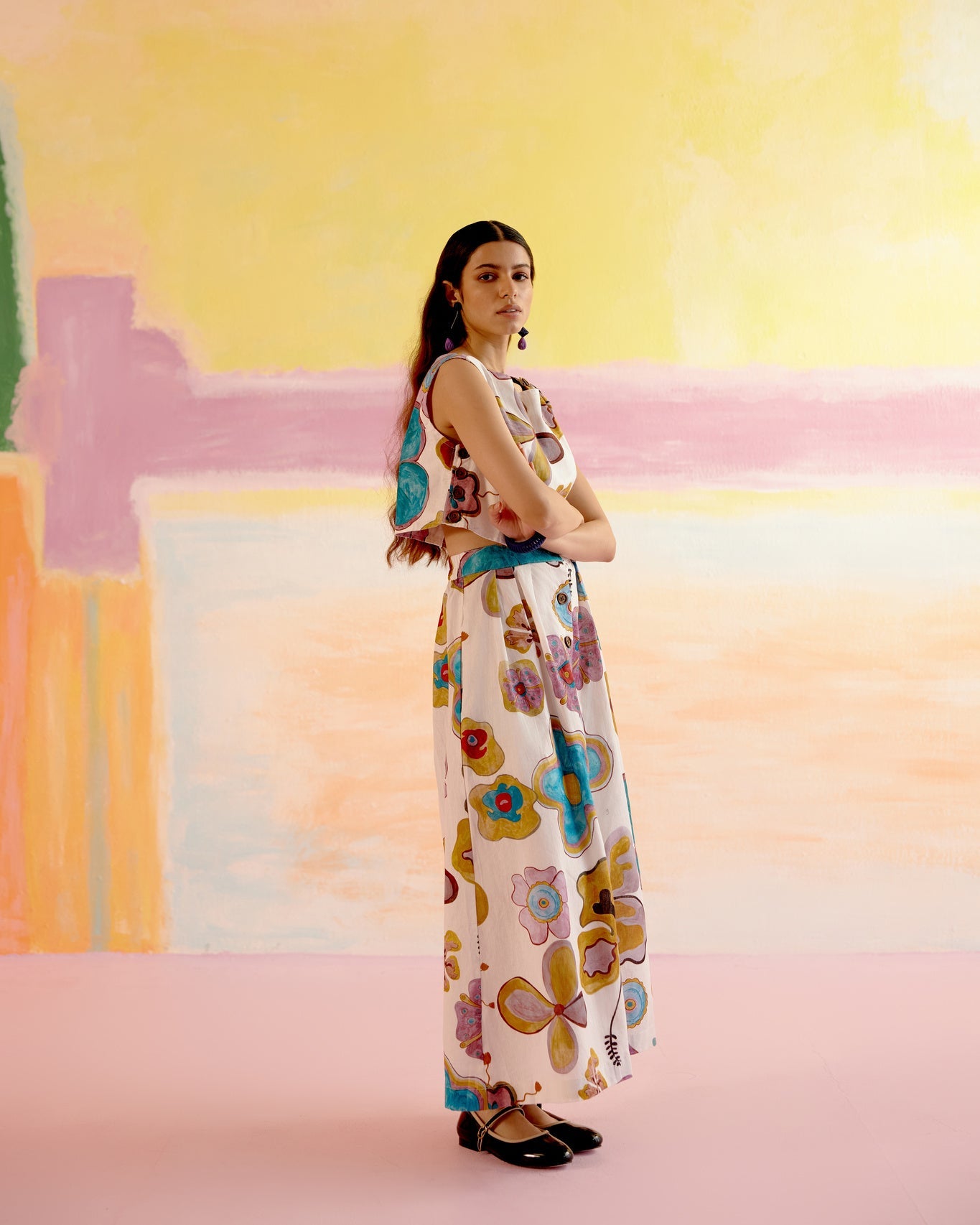 Art Set in Joy of Life Print - CiceroniSkirt SetHappi Space