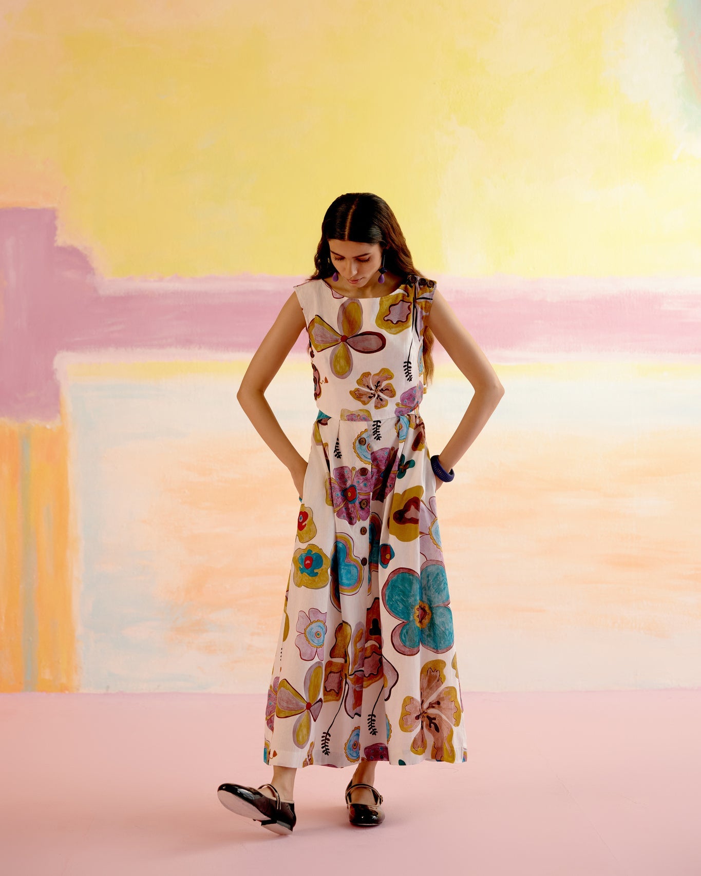 Art Set in Joy of Life Print - CiceroniSkirt SetHappi Space