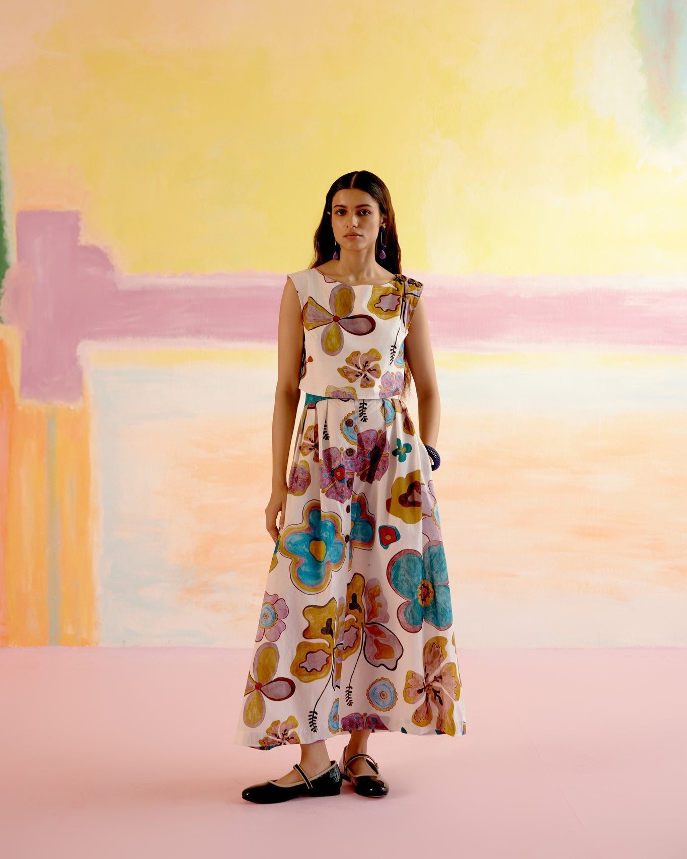 Art Set in Joy of Life Print - CiceroniSkirt SetHappi Space