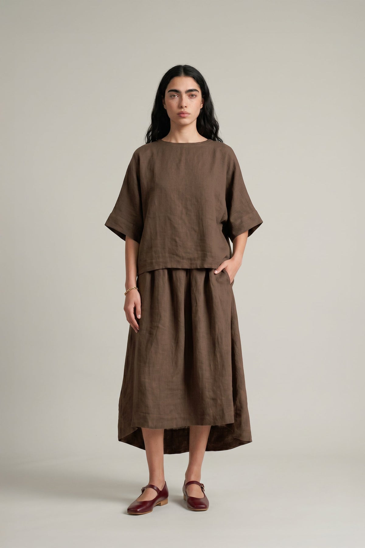 As of Now Set - Cocoa - CiceroniSkirt SetPaeony