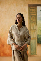 Ashen Co - ord Set - Beige and Off - White - CiceroniCo - ord SetKhyati Rughani