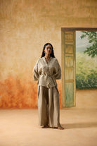 Ashen Co - ord Set - Beige and Off - White - CiceroniCo - ord SetKhyati Rughani