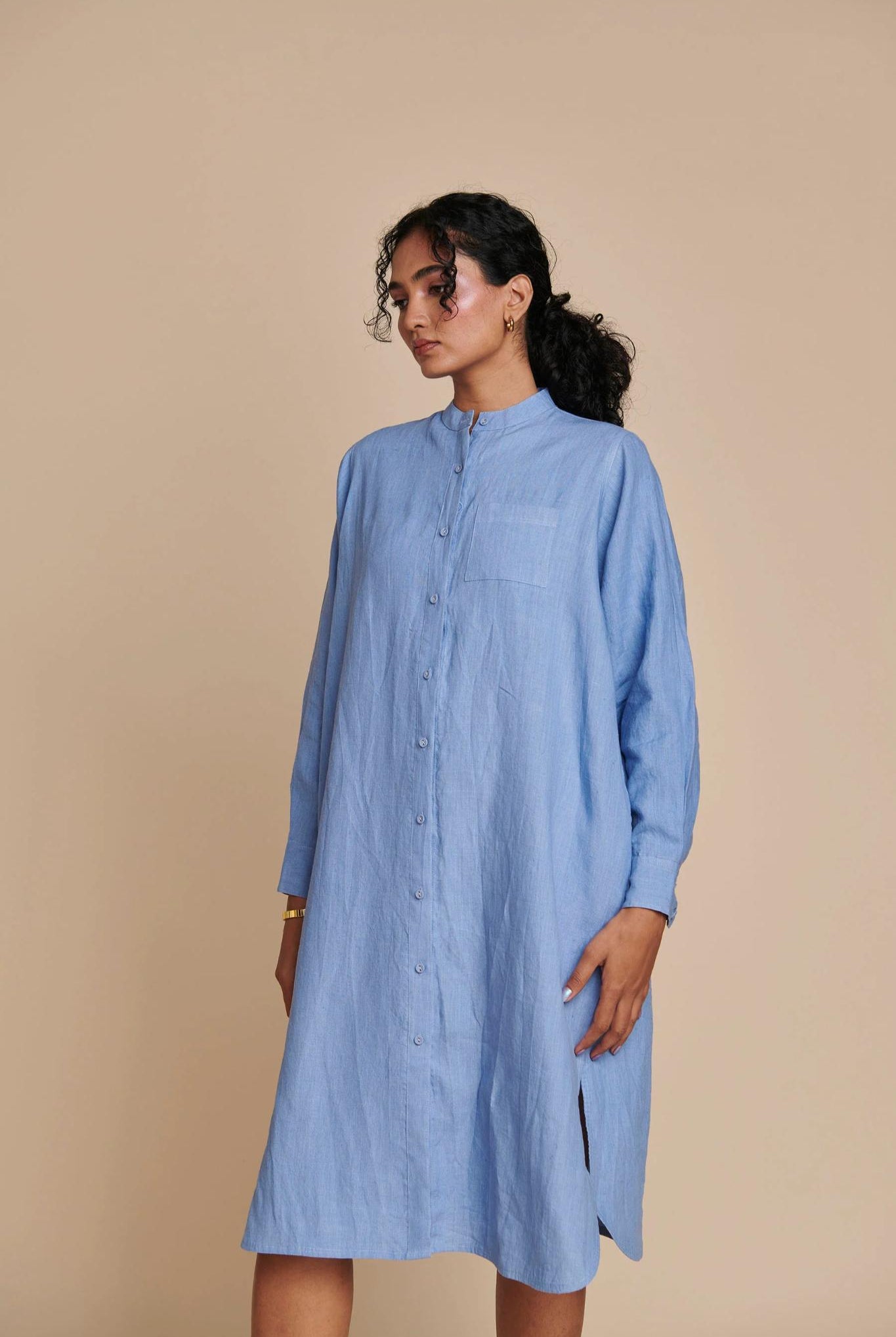 Ashwem Linen Shirt Dress - CiceroniDressesSaphed