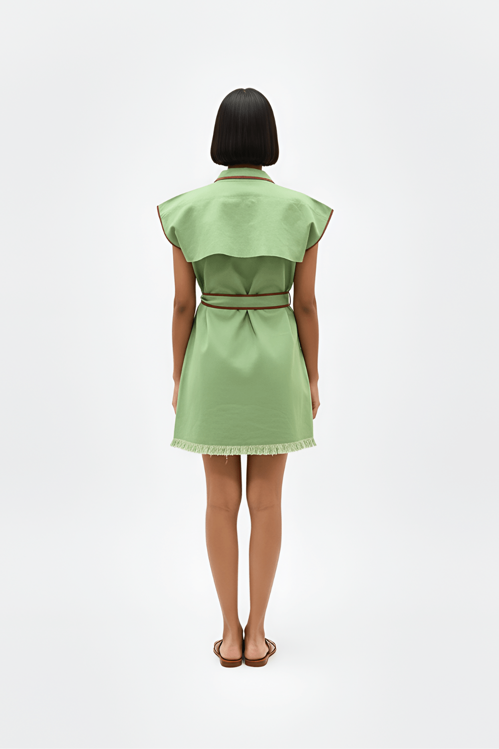 Asparagus Green - Tuscan Red Blazer Short Dress - CiceroniDressesNeora by NC