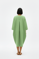 Asparagus Green - Tuscan Red Midi Dress - CiceroniDressesNeora by NC