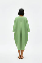 Asparagus Green - Tuscan Red Midi Dress - CiceroniDressesNeora by NC