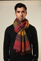 Autumn Madras Checks Peace Silk Scarf for Men - CiceroniScarfAeshaane