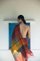 Autumn Madras Checks Peace Silk Scarf for Women - CiceroniScarfAeshaane