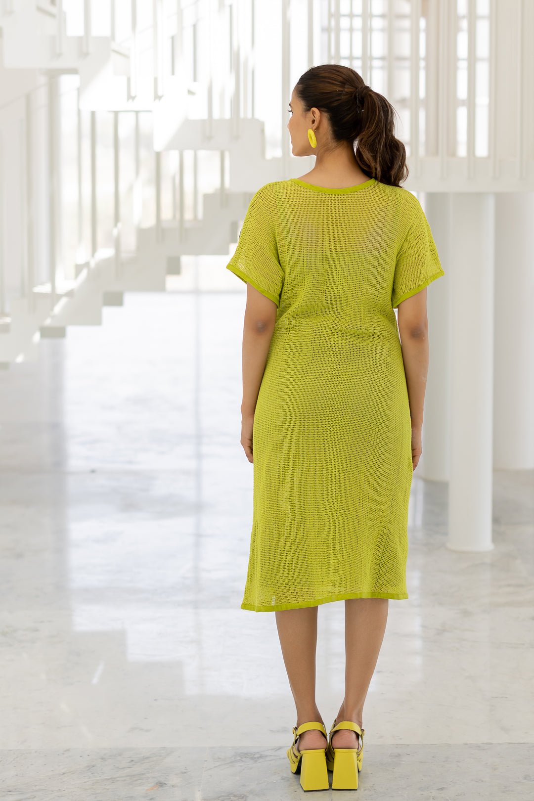 Avocado Mesh Embroidered Dress - CiceroniDressesSilai Studio