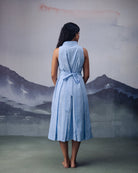 Azure Box Pleat Sleeveless Dress - CiceroniDressesGulmohar Calcutta