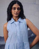 Azure Box Pleat Sleeveless Dress - CiceroniDressesGulmohar Calcutta