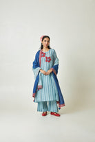 Azure Drift Block printed Kurta Set with Dupatta - CiceroniKurta SetPants and Pajamas