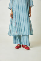 Azure Drift Block printed Kurta Set - CiceroniKurta SetPants and Pajamas