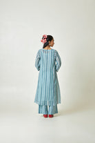 Azure Drift Block printed Kurta Set - CiceroniKurta SetPants and Pajamas