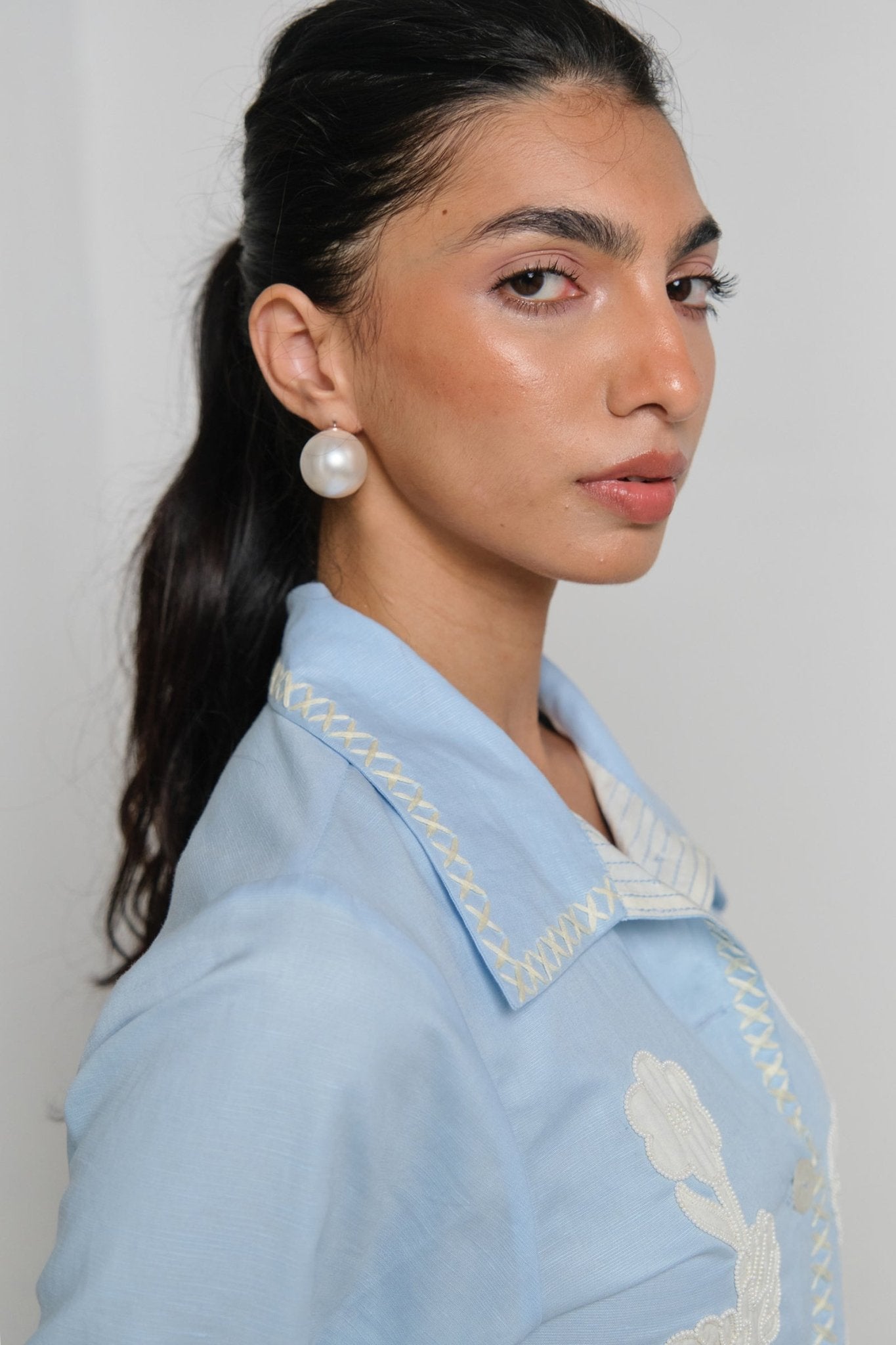 Azure Sea Folk Jacket - CiceroniJacketsShimona