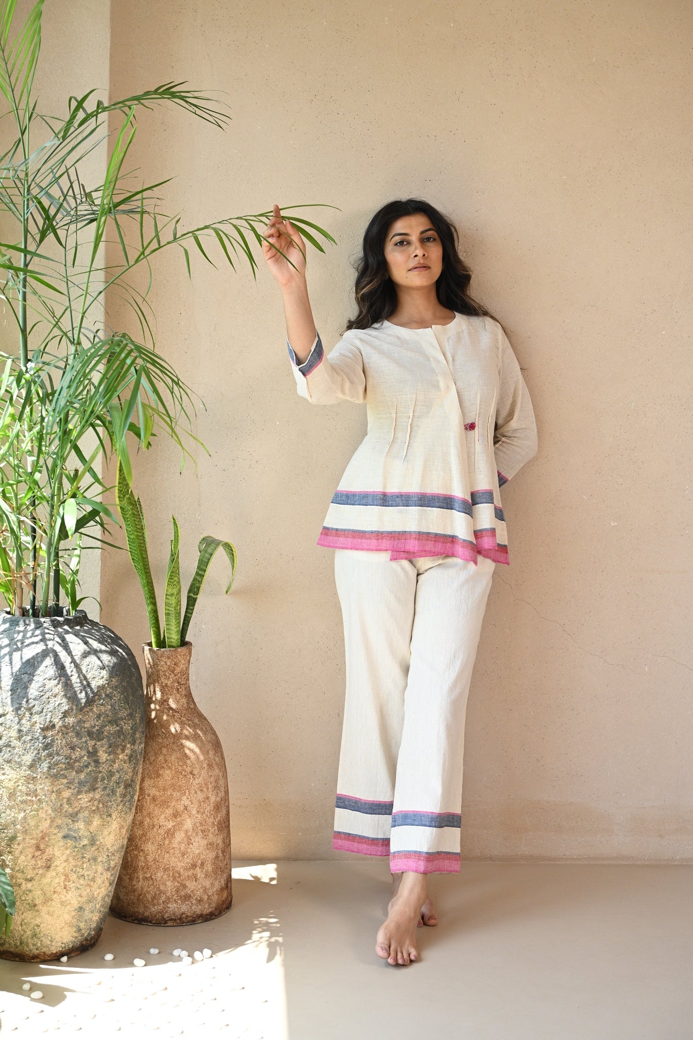 Azure Tunic - Natural White - CiceroniTopsRang by Rajvi