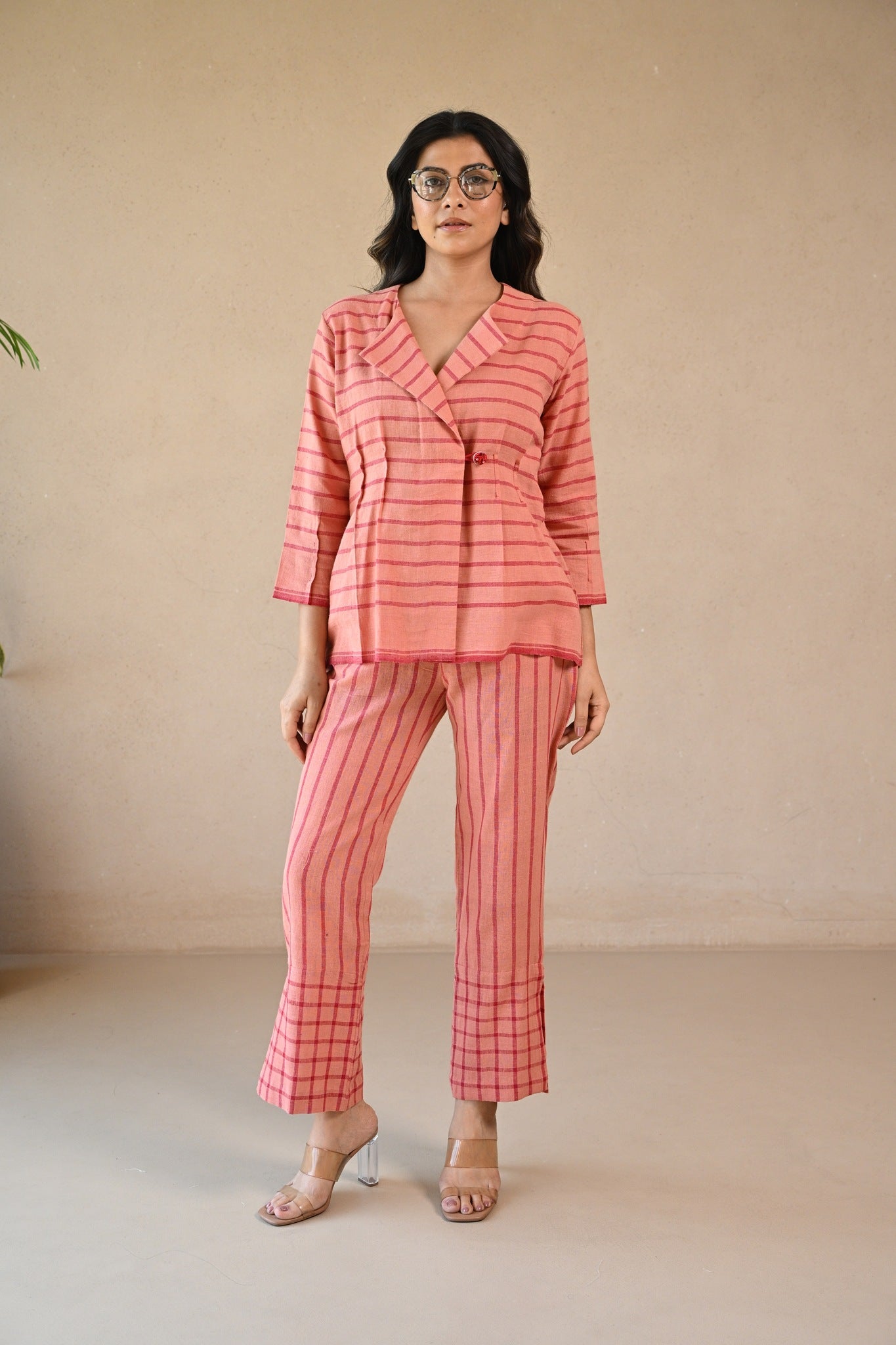 Azure Tunic - Peach Stripe - CiceroniTopsRang by Rajvi