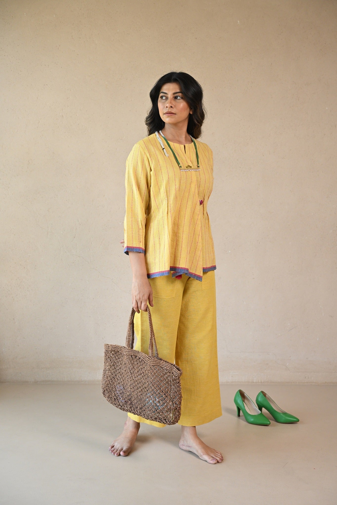 Azure Tunic - Sunny Yellow - CiceroniTopsRang by Rajvi