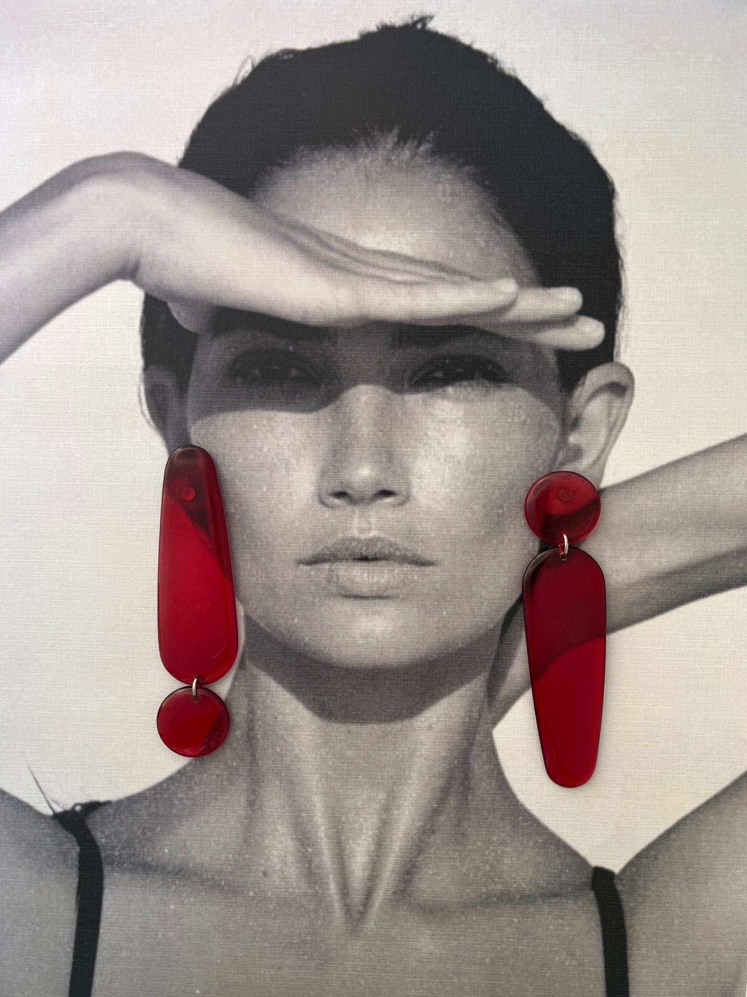 Back to the 60's - Elongated - Red - CiceroniEarringsShivani Vaishnavi