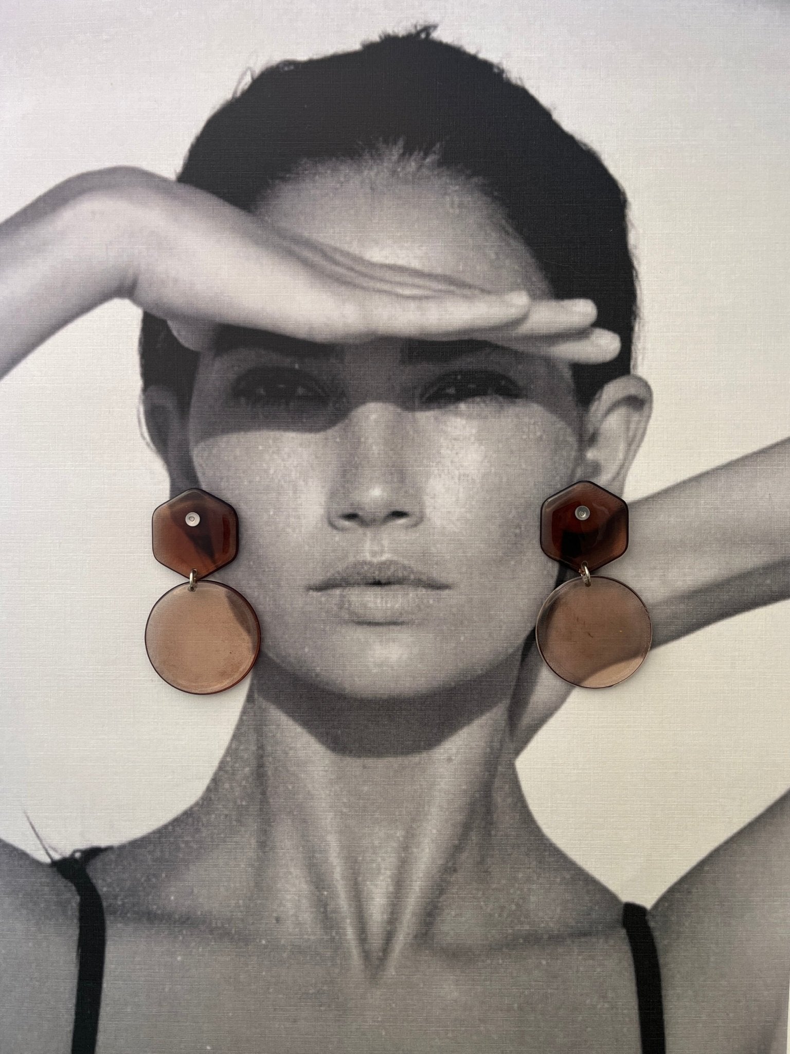 Back to the 60's - Hexagon - Brown - CiceroniEarringsShivani Vaishnavi