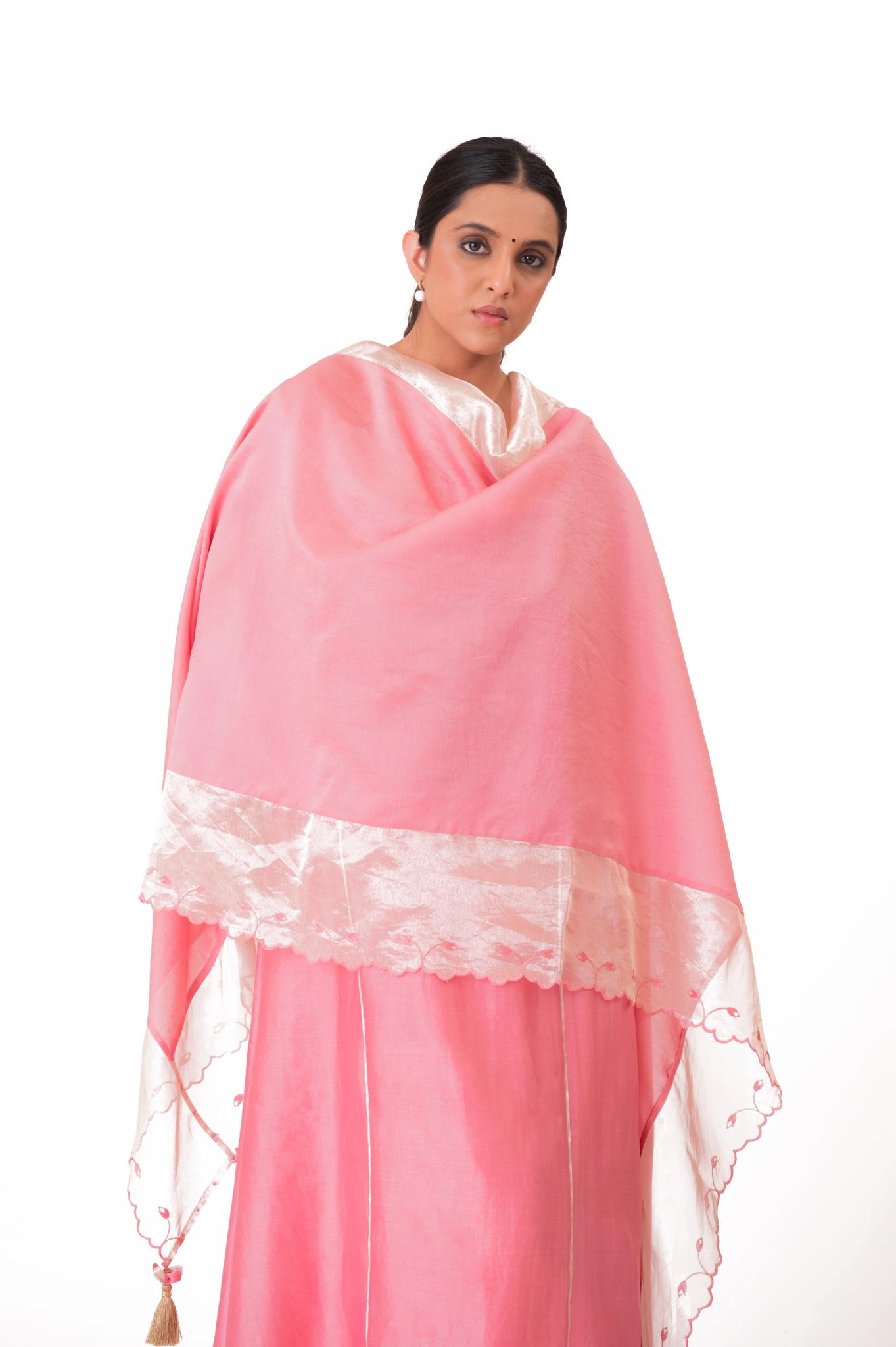 Banarasi Yoke Kurta Set - Lotus Pink - CiceroniKurta Set, Festive wearBhavik Shah
