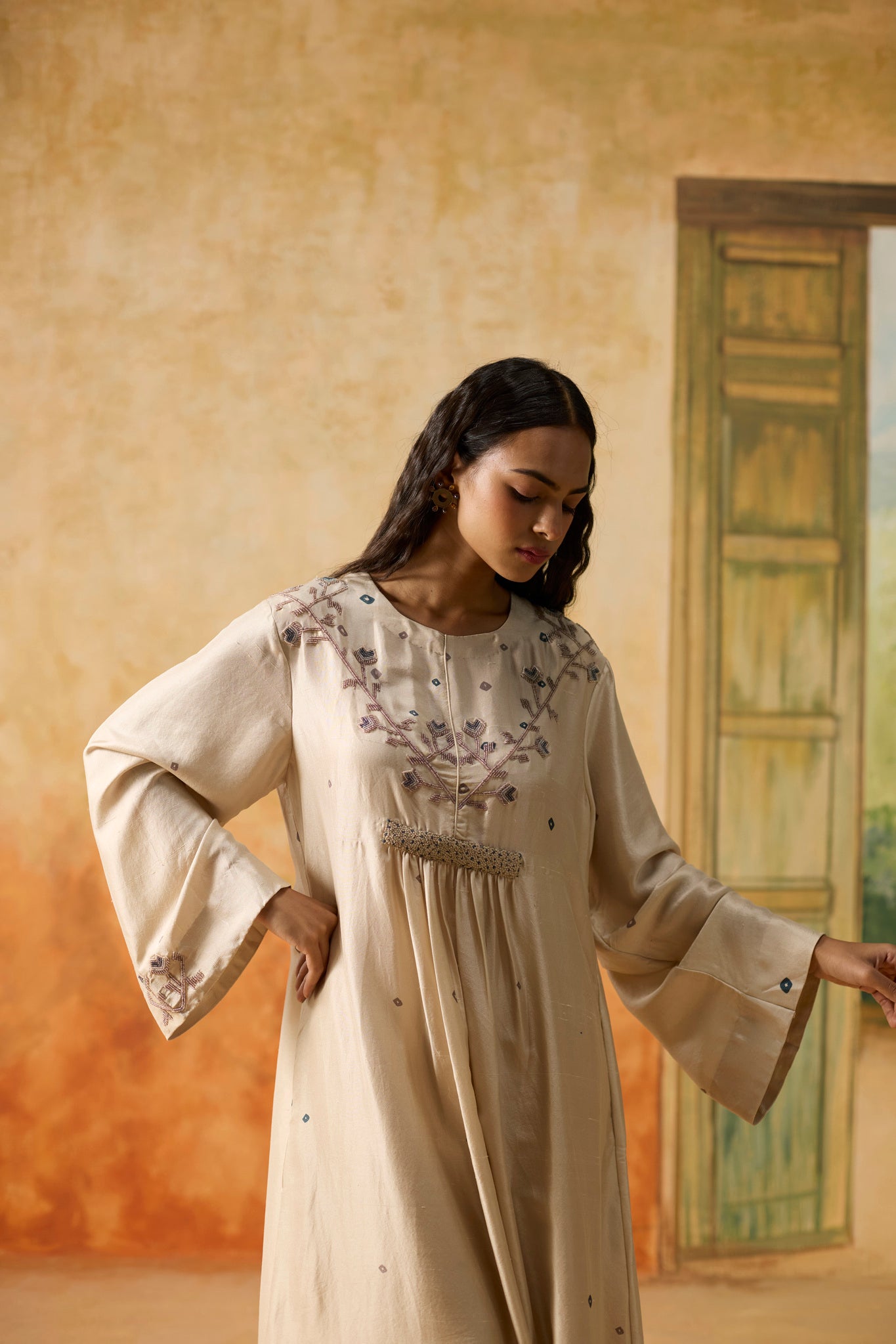 Bandani Kurta Set - Beige - CiceroniKurta Set, Festive WearKhyati Rughani