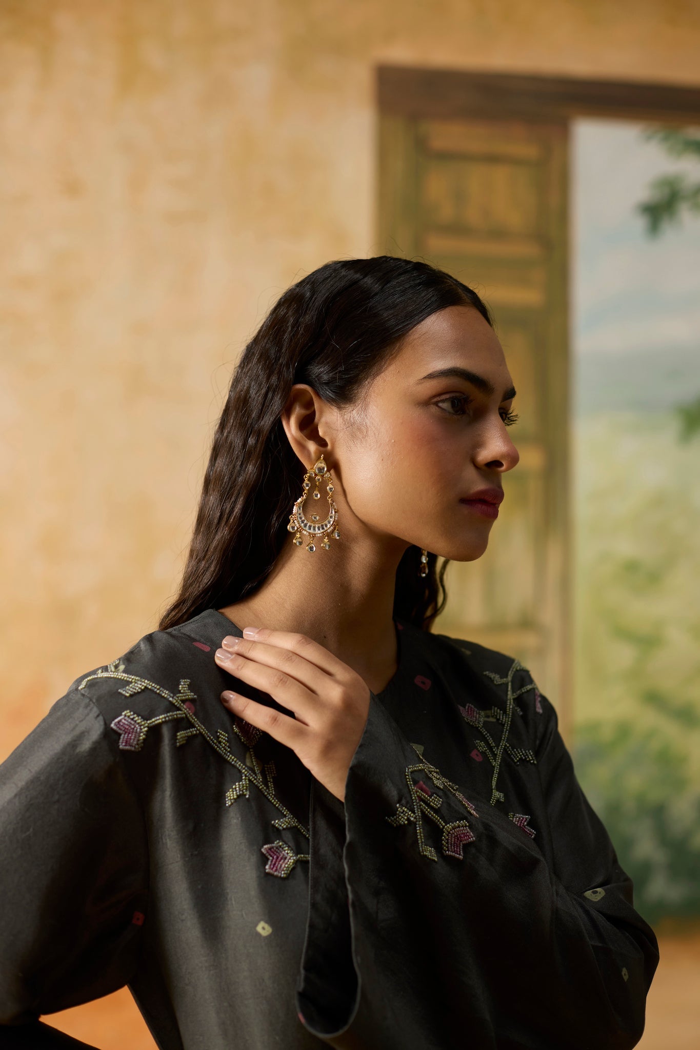 Bandani Kurta Set - Charcoal Grey - CiceroniKurta Set, Festive WearKhyati Rughani