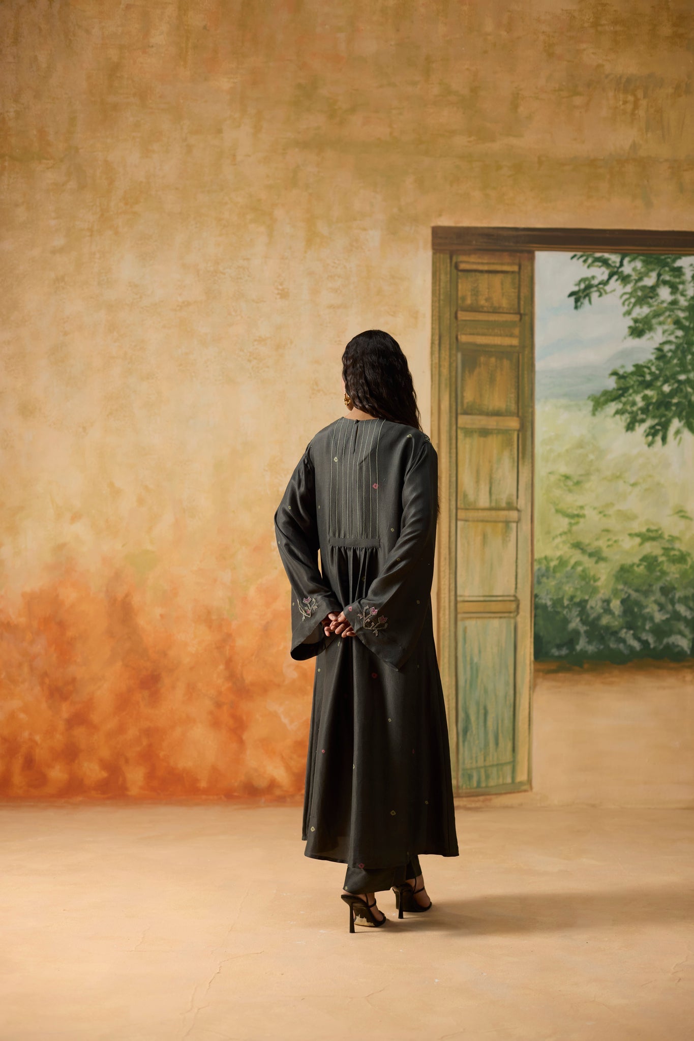 Bandani Kurta Set - Charcoal Grey - CiceroniKurta Set, Festive WearKhyati Rughani