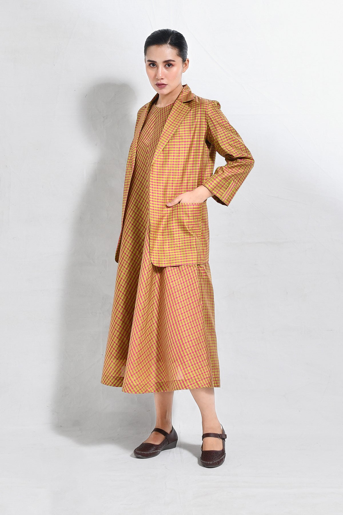 Bangalore Silk Checks Blazer - CiceroniJacketsHiranya