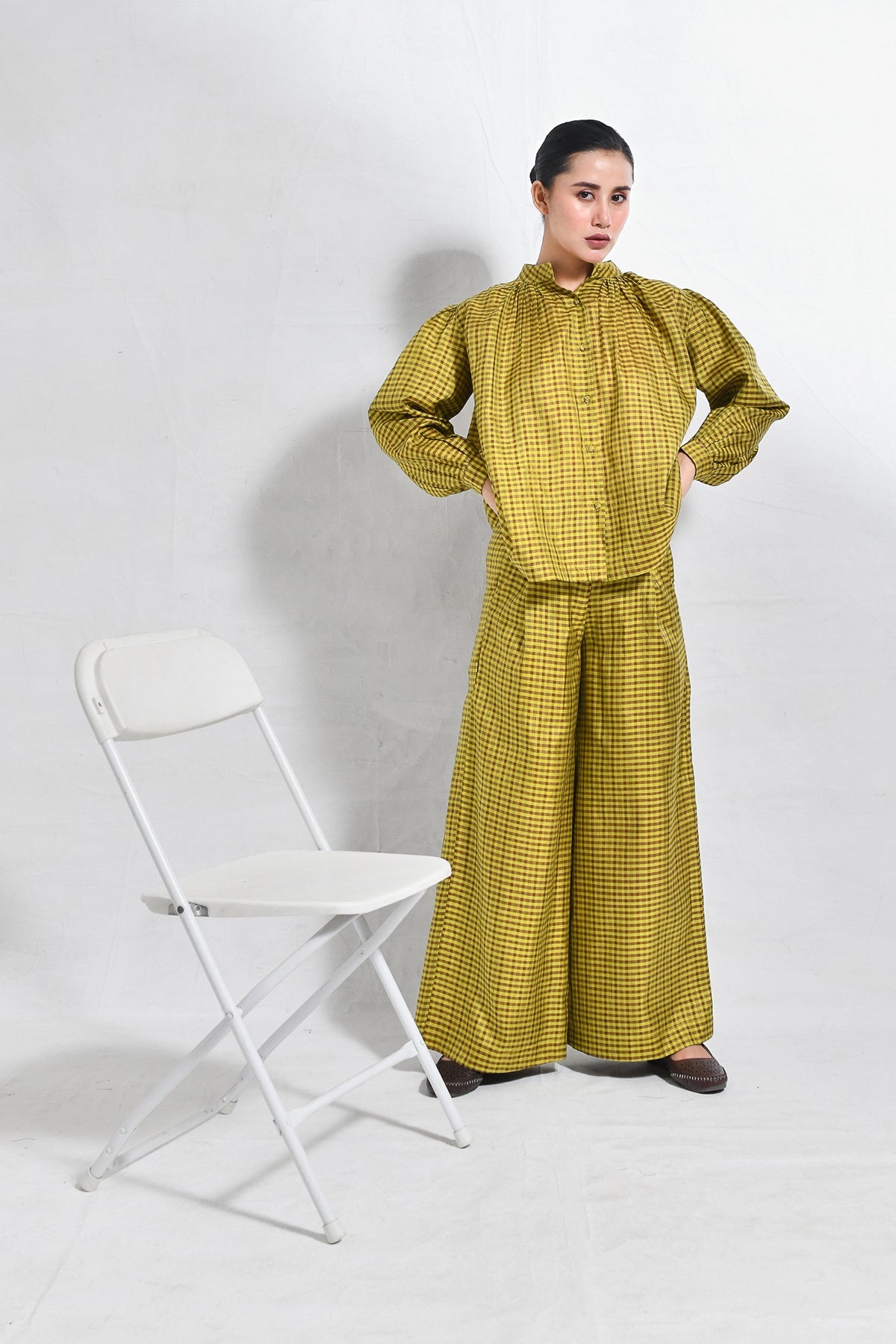 Bangalore Silk Lounge Co - ord (Set of 2) - Mustard & Brown - CiceroniCo - ord SetHiranya