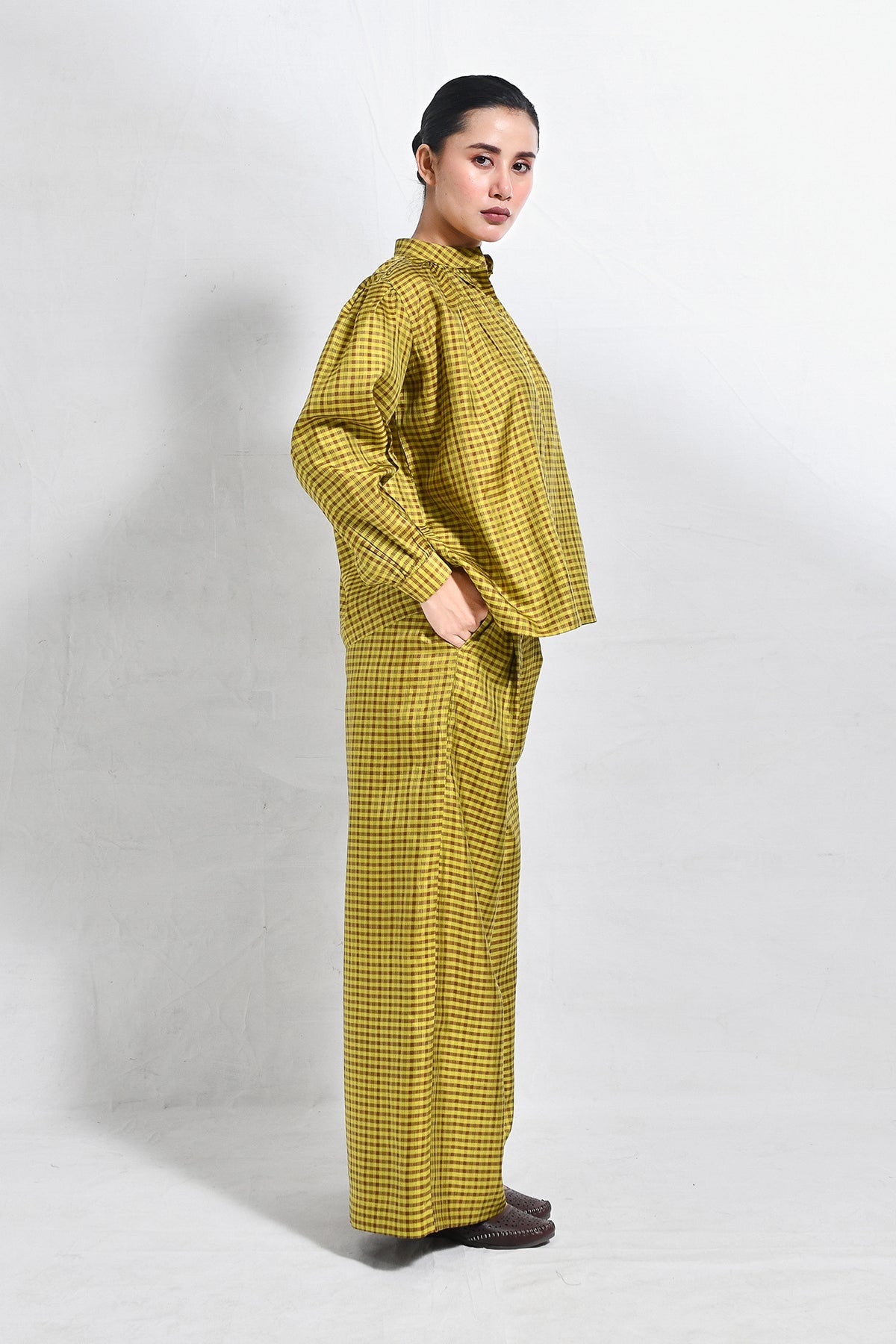 Bangalore Silk Lounge Co - ord (Set of 2) - Mustard & Brown - CiceroniCo - ord SetHiranya