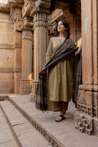 Banni Clay Kurta Set with Ajrakh Dupatta - CiceroniKurta Set, Everyday WearMaidaan
