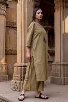 Banni Clay Kurta Set with Ajrakh Dupatta - CiceroniKurta Set, Everyday WearMaidaan