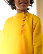 Basant side button short festive kurta in yellow - CiceroniKurta, Festive WearLove The World Today
