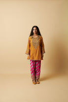 Basanti Bahaar Embroidered Kurta Set- Set of 2 - CiceroniKurta Set, Festive WearPants and Pajamas