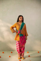Basanti Bahaar Embroidered Kurta Set- Set of 3 - CiceroniKurta Set, Festive WearPants and Pajamas