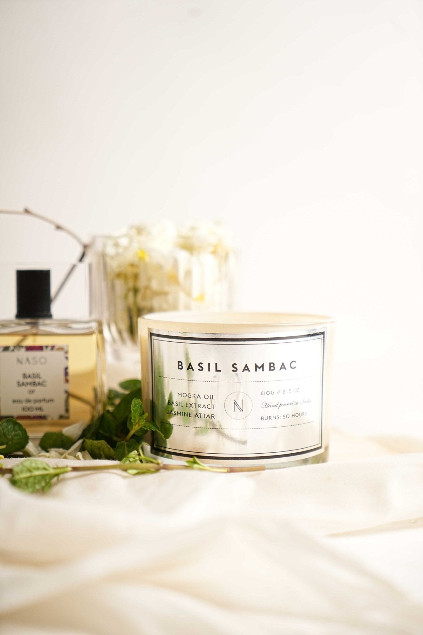 Basil Infused in Sambac Candle - CiceroniCandleNASO