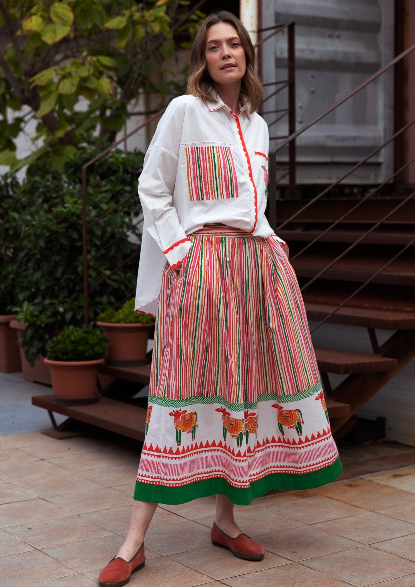 Bawari Skirt Cow Stripe - CiceroniSkirtsThe Raw India