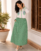 Bawari Skirt - Dark Green Checks - CiceroniSkirtsThe Raw India