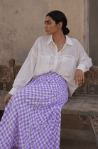 Bawari Skirt - Purple Checks - CiceroniSkirtsThe Raw India
