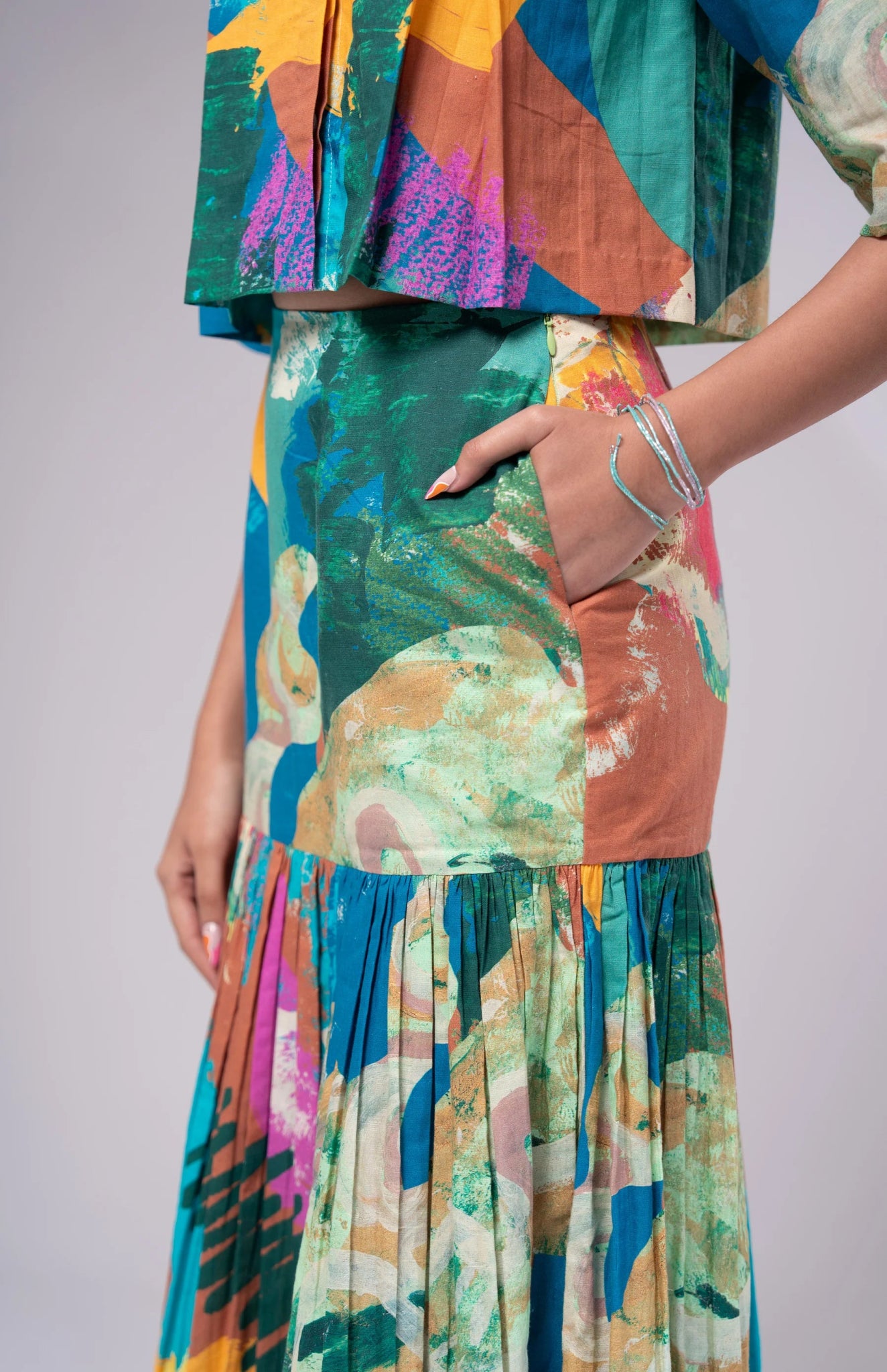 Bay Pleated Skirt Set - CiceroniSkirt SetAdvait