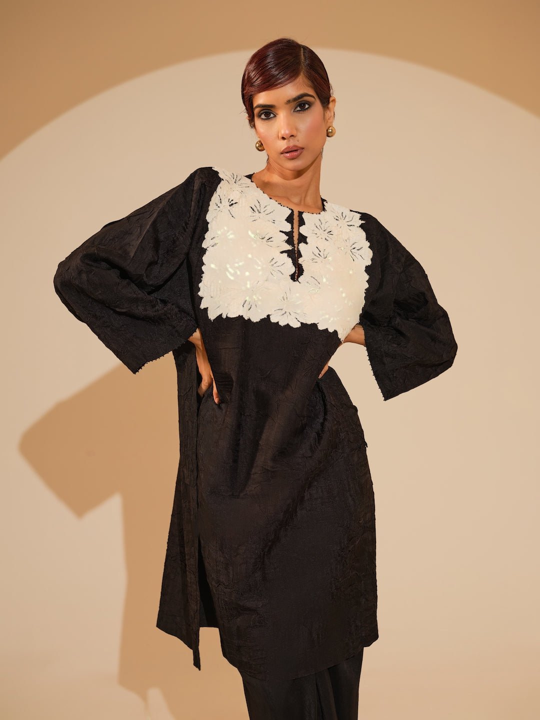 Beam Tunic - Black and Natural - CiceroniKurta, Everyday WearStoique