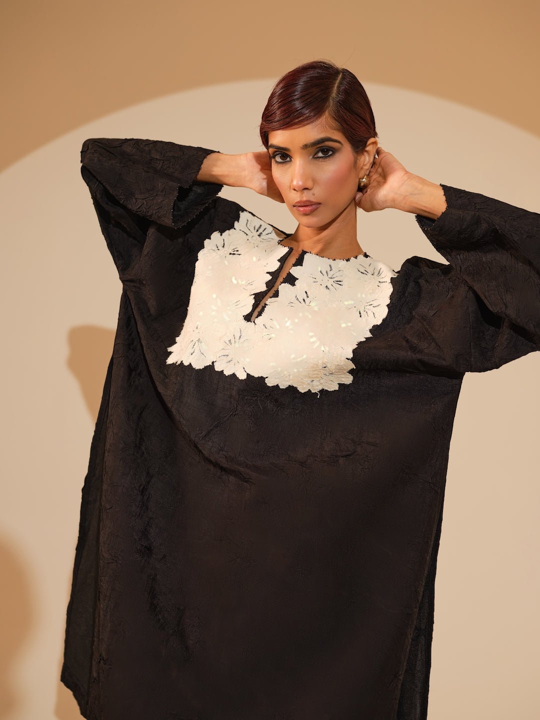 Beam Tunic - Black and Natural - CiceroniKurta, Everyday WearStoique