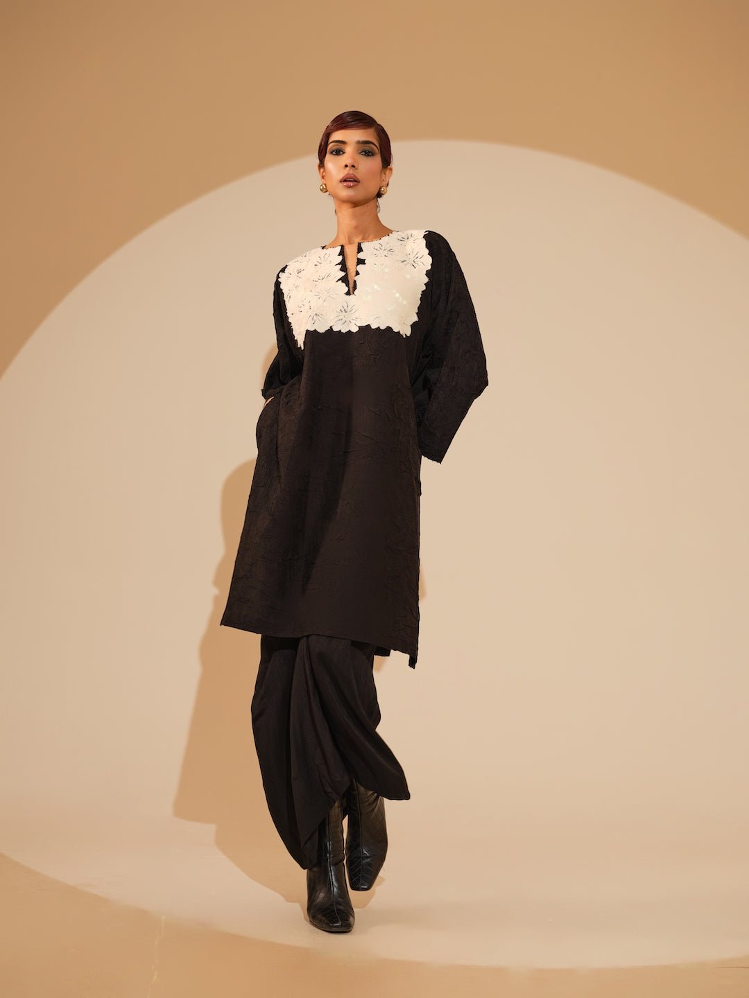 Beam Tunic - Black and Natural - CiceroniKurta, Everyday WearStoique