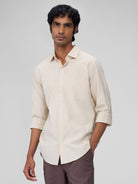 Beige 100% Linen Classic Shirt - CiceroniMen Shirtsbhrāta