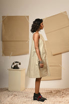 Beige A - Line Dress - CiceroniDressesPrathaa