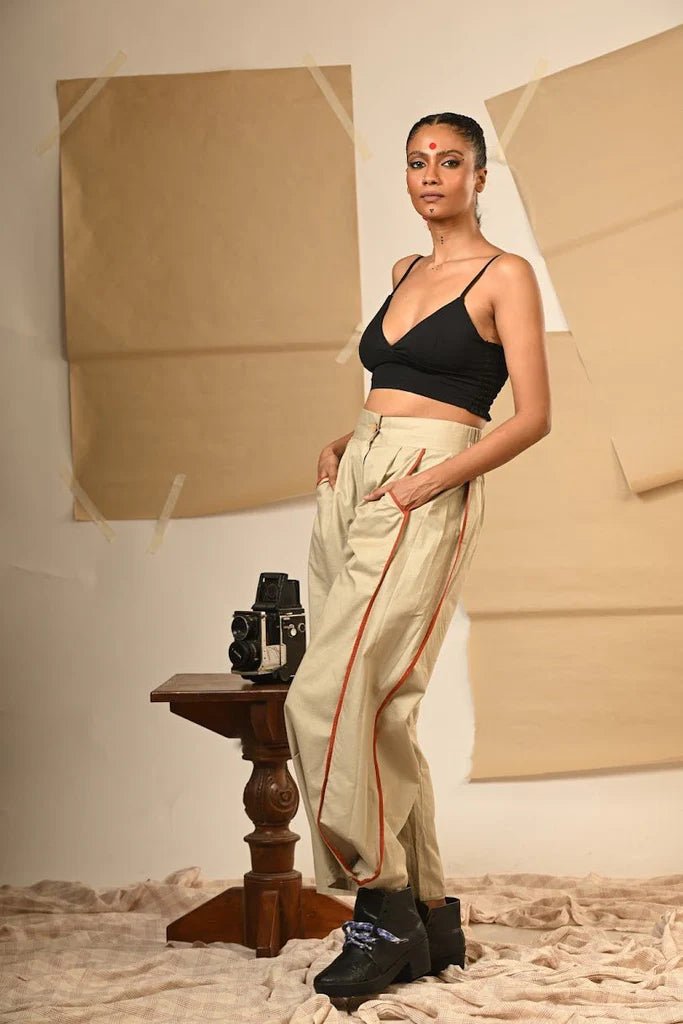 Beige Flared Pants - CiceroniPantsPrathaa