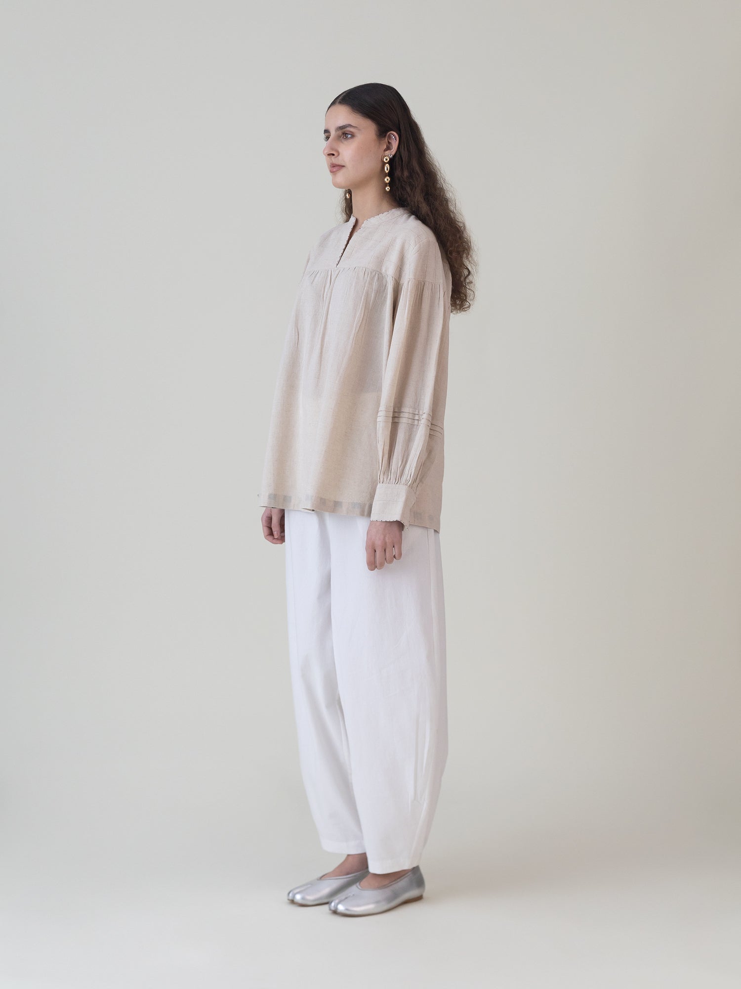 Beju Beige Top - CiceroniWomen ShirtsShades of India
